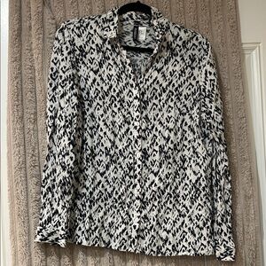 Divided by H&M Black and White Patterned Blouse